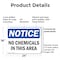 Signmission No Chemicals In This Area, 24 in W x Rectangle, Plastic OS-2PACK-NS-P-1824-L-16050 - alternate 7